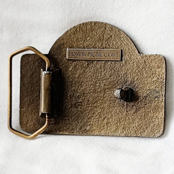 Benchmark Sour Mash Premium Bourbon Vintage 1970 Belt Buckle Indiana Metal Craft - Picture 4 of 5